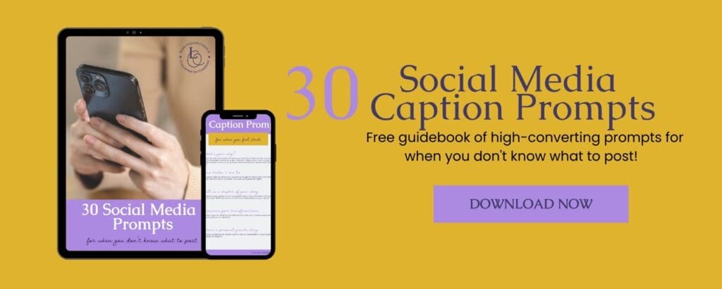 Instagram and social media caption prompts for when you don't know what to post or write about
