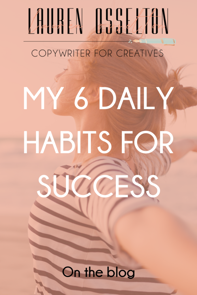 Habits and routine can help you tremendously when it comes to creating a successful life and business! That's why I gathered six successful habits tips to give you self-care and productive routine ideas! I personally use these tips in my own creative business because I know the power of habits in your entrepreneurial and personal life! Click to learn more about how I create success in my life and how you can do it too with simple aligned habits!