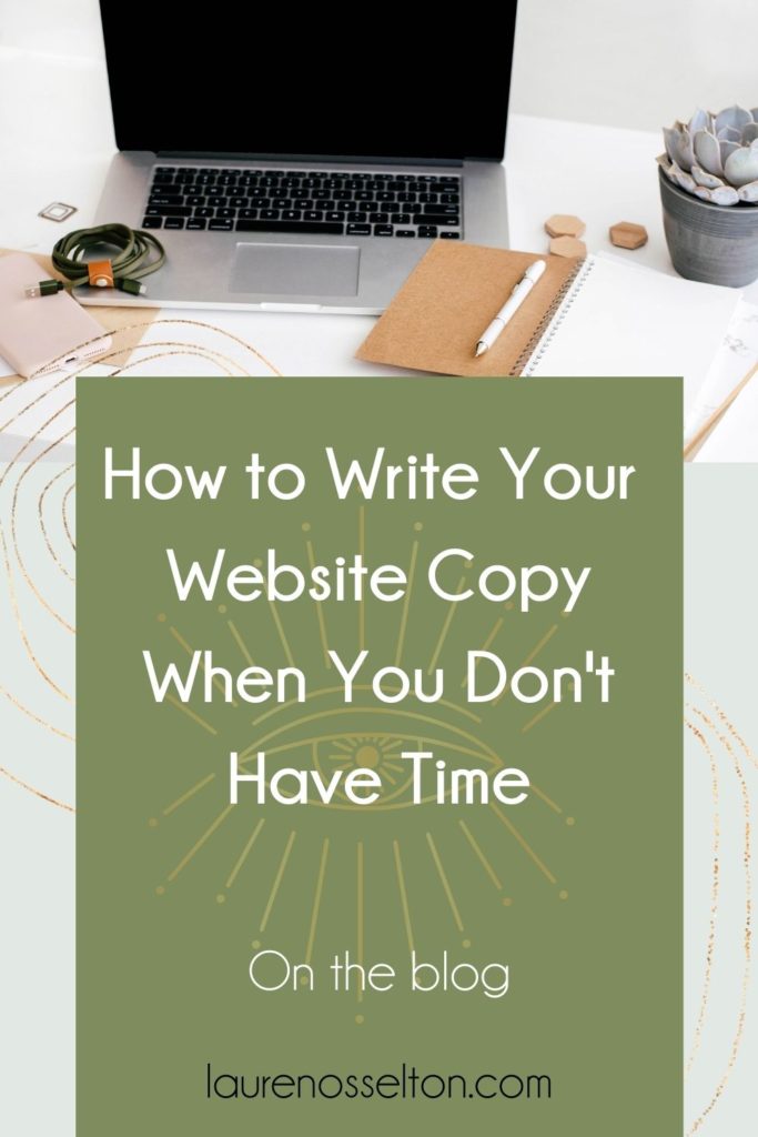 Writing the copy of your website can be done quickly with these 5 website copywriting tips! Click to learn how you can write good copy quickly! Plus get the website copy workbook with website copy prompts to help you plan your website copy even faster!