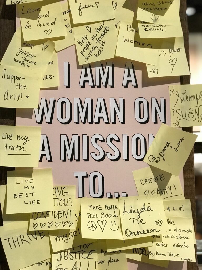 Affirmations on a vision board