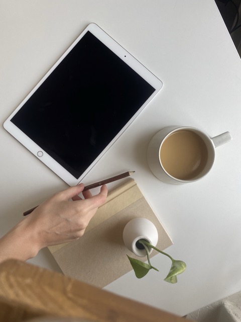 Woman getting ready to journal 